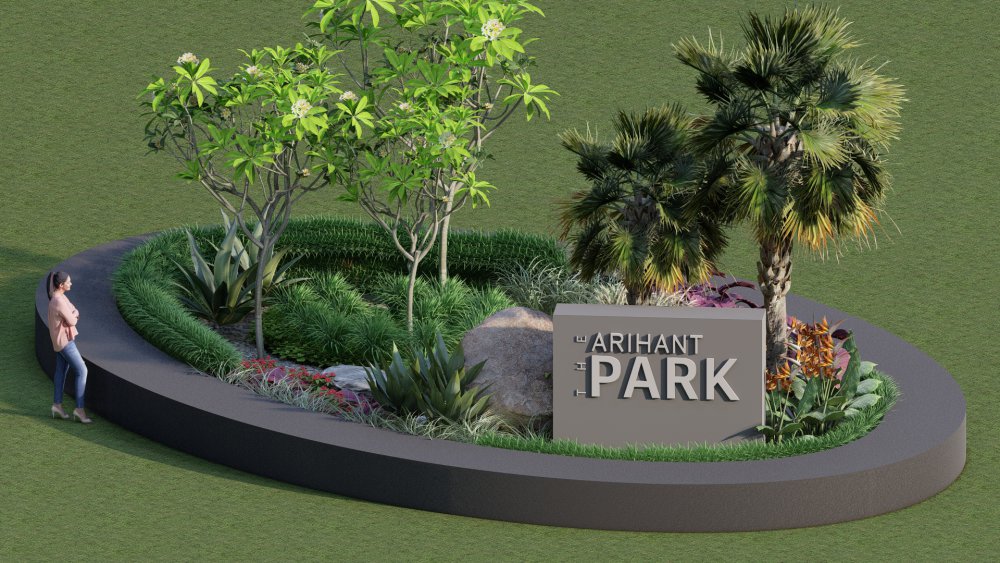 Elliptical traffic island Landscape, The Arihant Park, Ratnagiri.