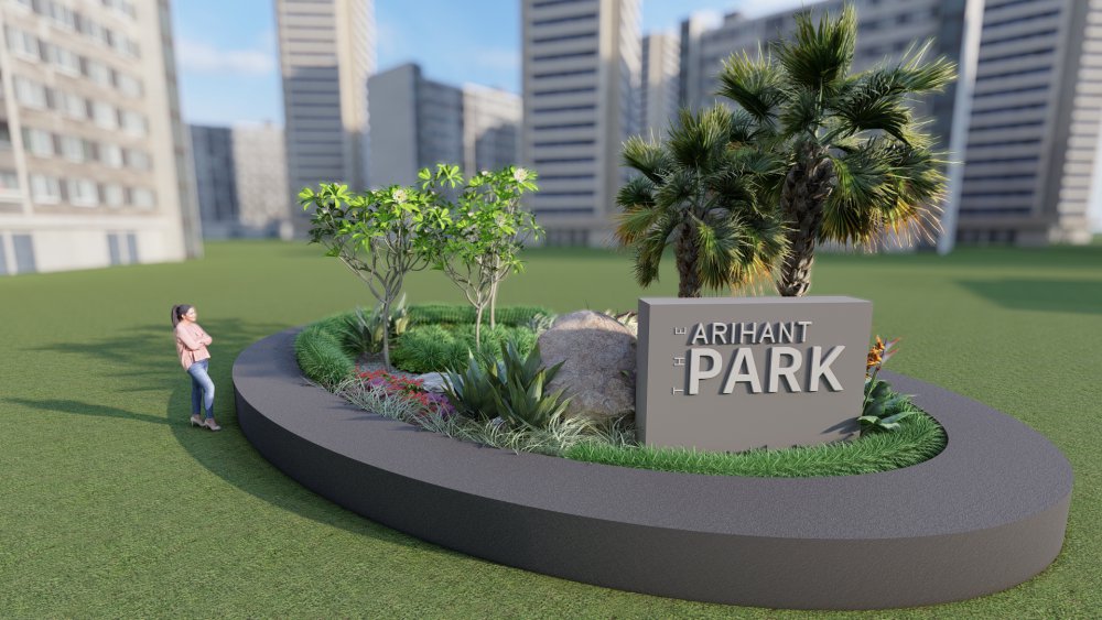 Elliptical traffic island Landscape, The Arihant Park, Ratnagiri.
