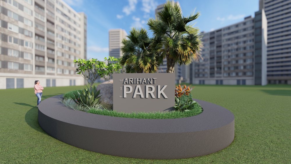 Elliptical traffic island Landscape, The Arihant Park, Ratnagiri.