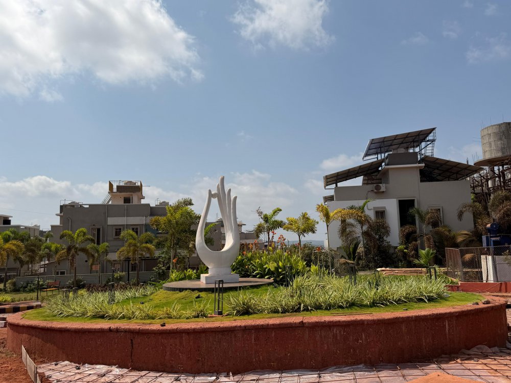 Elliptical traffic island Landscape, The Arihant Park, Ratnagiri.