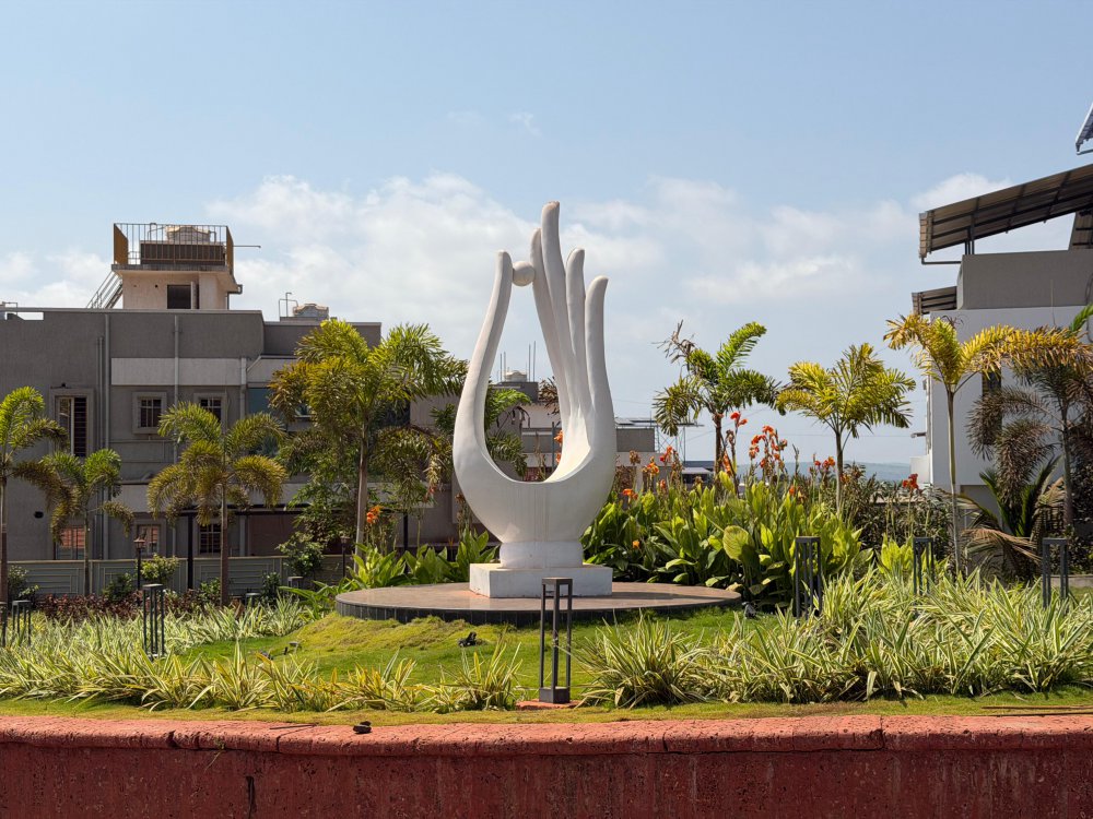 Elliptical traffic island Landscape, The Arihant Park, Ratnagiri.